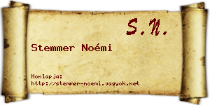 Stemmer Noémi névjegykártya